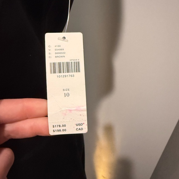 By Anthropologie Dark Brown Sleeveless Square Neck Mini Dress | NWT | Size 10 - Picture 5 of 15